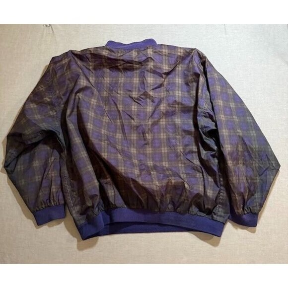 Vintage Gary Player Jacket Adult‎ XL Purple Plaid Logo 1/4 Zip Windbreaker Mens. - Picture 7 of 11